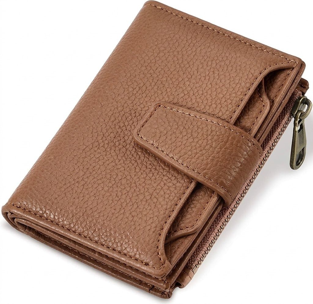 Women's Small RFID Blocking Vegan Leather Wallet – Compact Bifold Card Holder