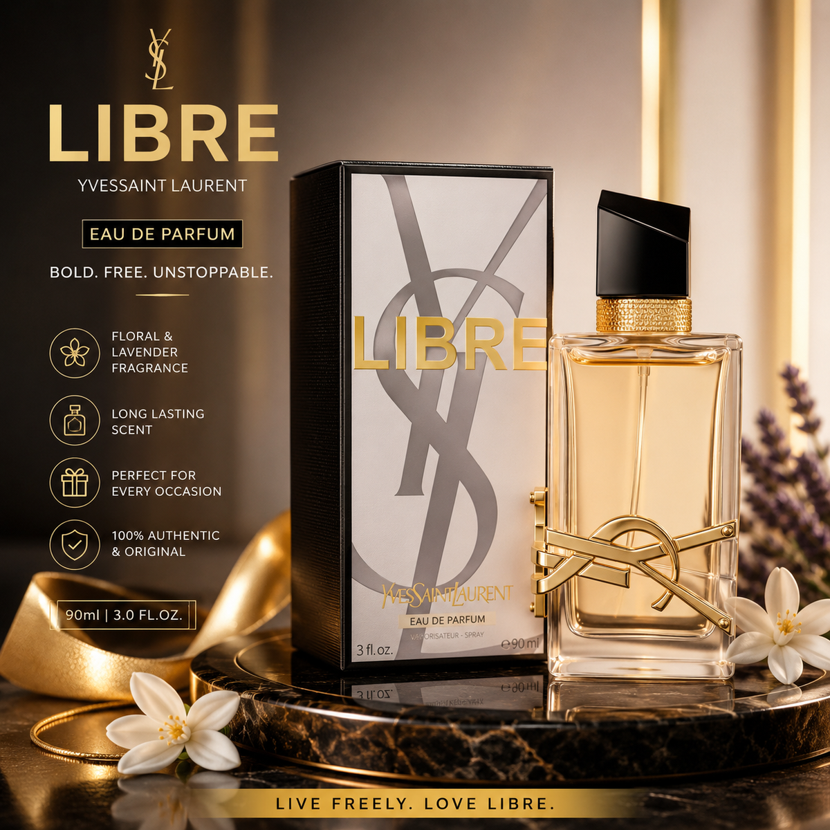 YSL Libre Eau de Parfum for Women 3 oz / 90ml – Yves Saint Laurent – New Sealed - RiseLoaf