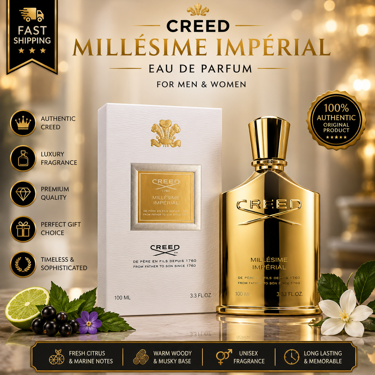 Creed Millésime Impérial Eau de Parfum 100ml / 3.33 oz – Luxury Unisex Fragrance - RiseLoaf