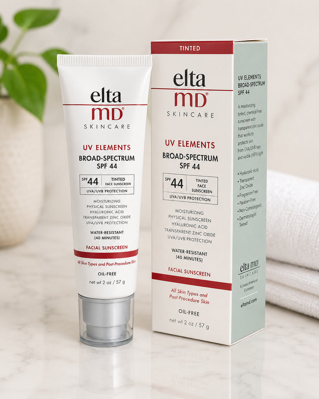 EltaMD UV Elements Tinted Facial Sunscreen SPF 44 2 oz – Pack of 2 with Box - RiseLoaf