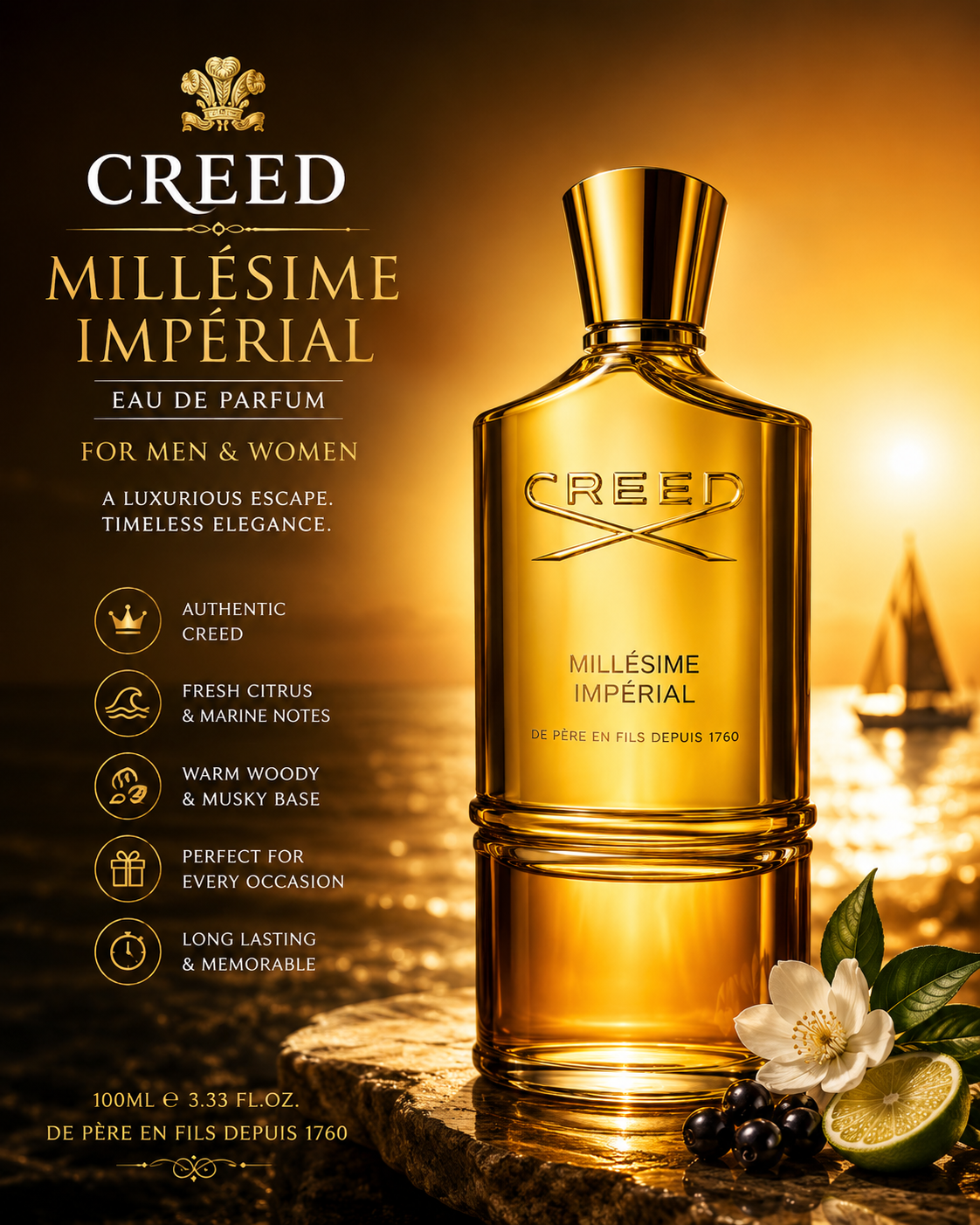 Creed Millésime Impérial Eau de Parfum 100ml / 3.33 oz – Luxury Unisex Fragrance - RiseLoaf