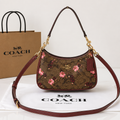 Coach Teri Shoulder Bag CY694 Signature Canvas Cherry Print – Tan/Brown – NWT - RiseLoaf