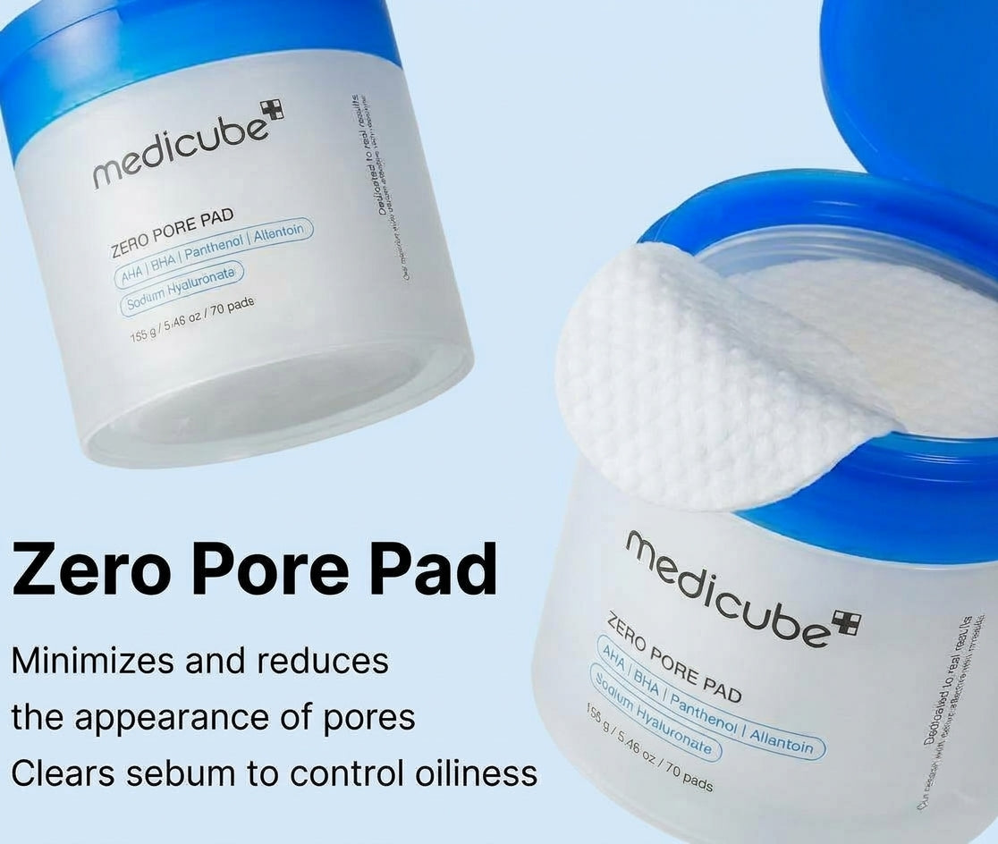 Medicube Zero Pore Pads 2.0 – Dual-Textured Exfoliating Facial Toner Pads, 70 Count
