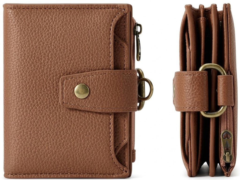 Women's Small RFID Blocking Vegan Leather Wallet – Compact Bifold Card Holder