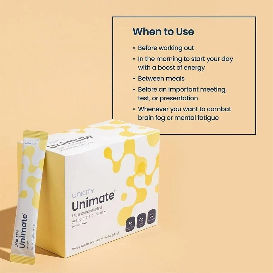Unicity Unimate Lemon Flavor Packs - 30 - RiseLoaf
